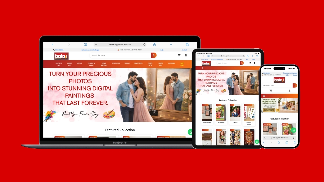 sribalajiphotoframes — Website Design