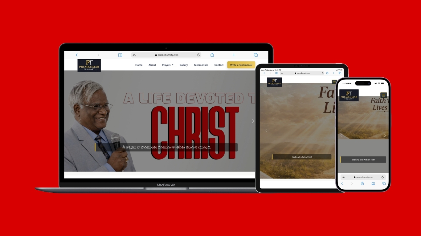 Prem Kumar A Life Of FAaith — Website Design