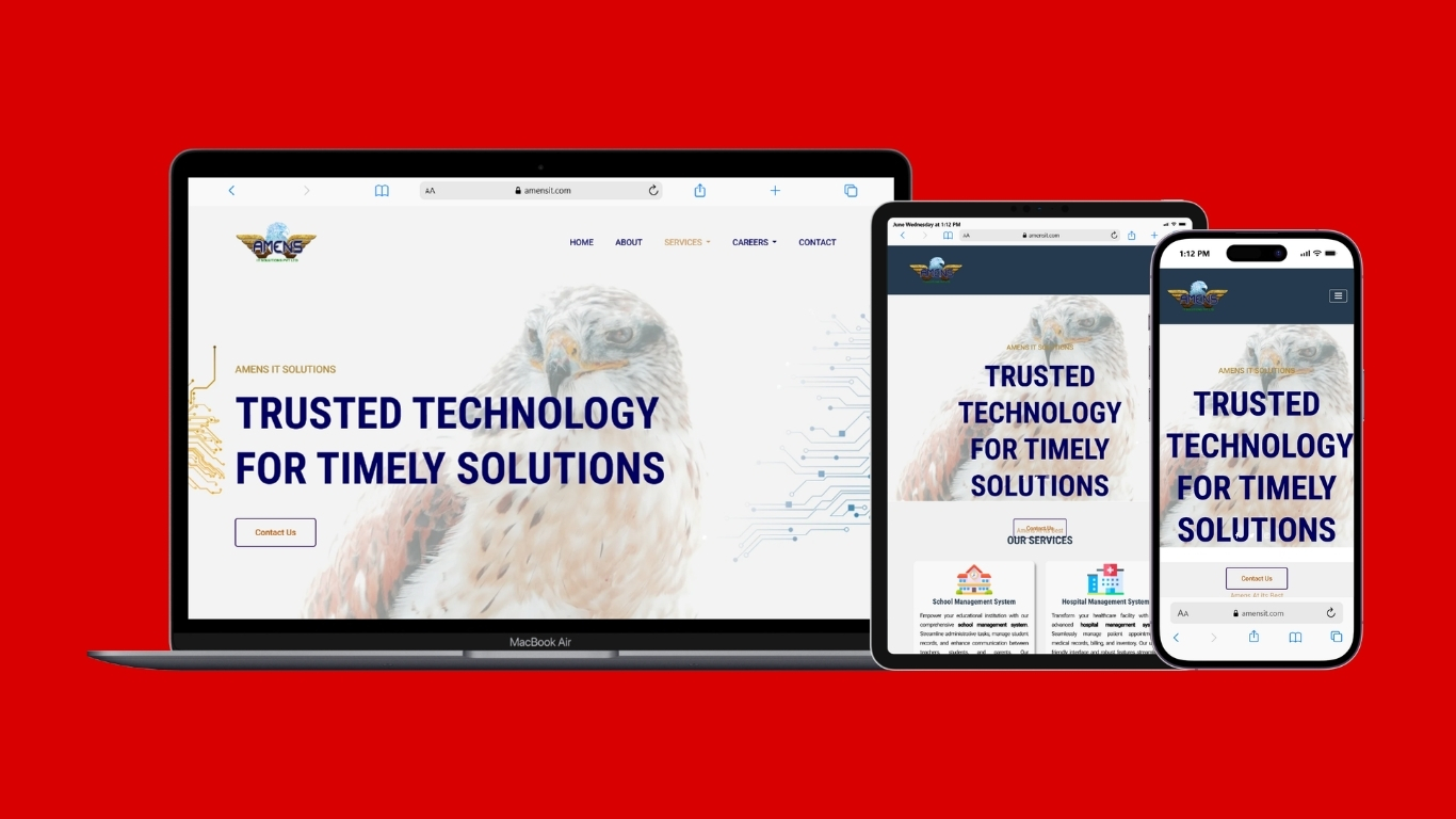 AMENS IT SOLUTIONS | Trusted Technology for Timely Solutions — Website Design